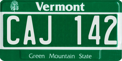 VT license plate CAJ142