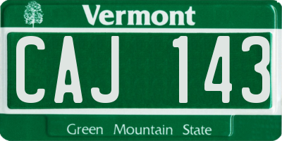 VT license plate CAJ143