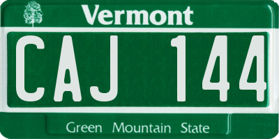 VT license plate CAJ144