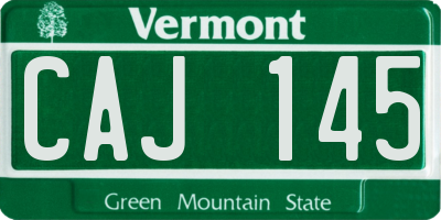 VT license plate CAJ145