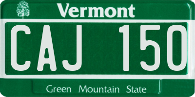 VT license plate CAJ150