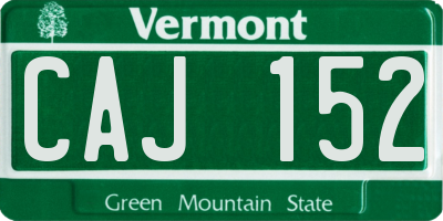 VT license plate CAJ152