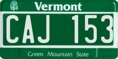 VT license plate CAJ153