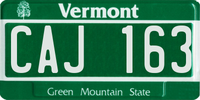 VT license plate CAJ163