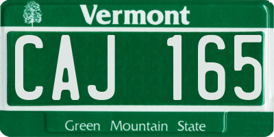 VT license plate CAJ165