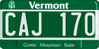 VT license plate CAJ170