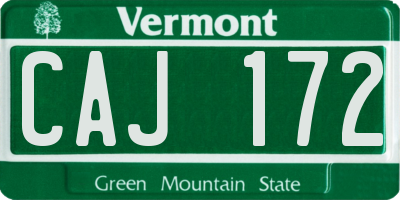VT license plate CAJ172