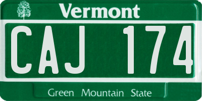 VT license plate CAJ174