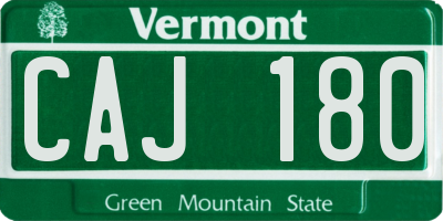 VT license plate CAJ180
