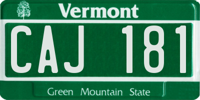 VT license plate CAJ181