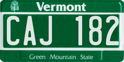VT license plate CAJ182