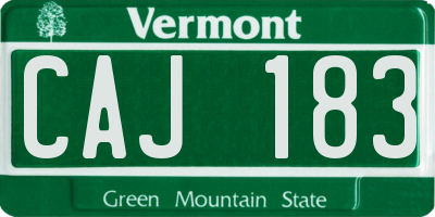 VT license plate CAJ183