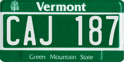 VT license plate CAJ187