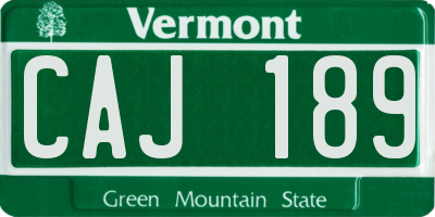 VT license plate CAJ189