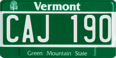 VT license plate CAJ190