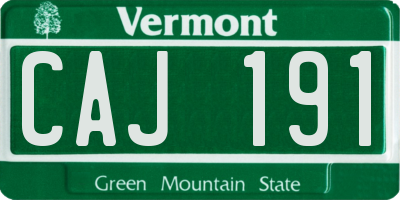 VT license plate CAJ191
