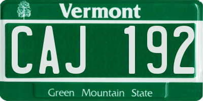 VT license plate CAJ192