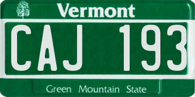 VT license plate CAJ193