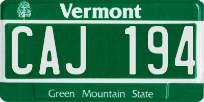 VT license plate CAJ194