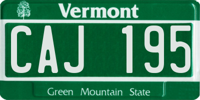 VT license plate CAJ195