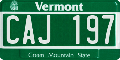 VT license plate CAJ197