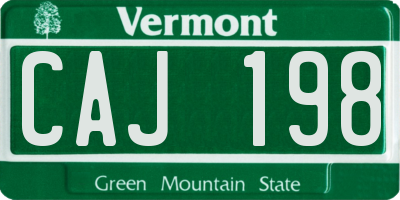 VT license plate CAJ198