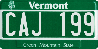 VT license plate CAJ199