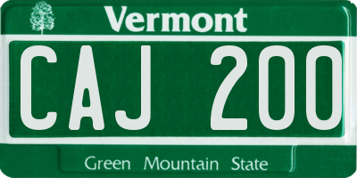 VT license plate CAJ200