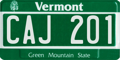 VT license plate CAJ201