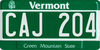 VT license plate CAJ204