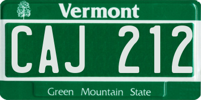 VT license plate CAJ212
