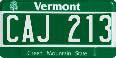 VT license plate CAJ213