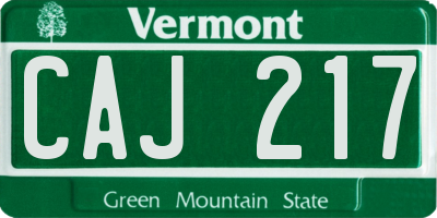 VT license plate CAJ217