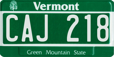 VT license plate CAJ218