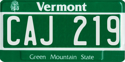 VT license plate CAJ219