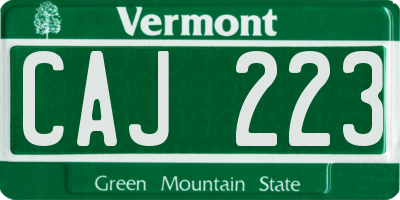 VT license plate CAJ223