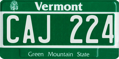 VT license plate CAJ224