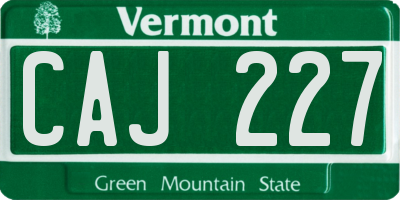 VT license plate CAJ227