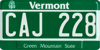 VT license plate CAJ228