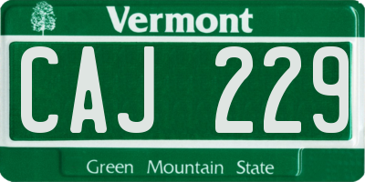 VT license plate CAJ229