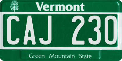 VT license plate CAJ230