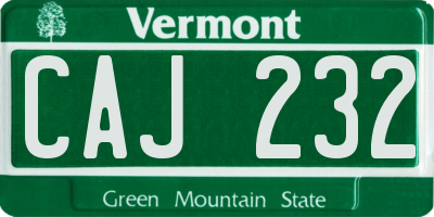 VT license plate CAJ232