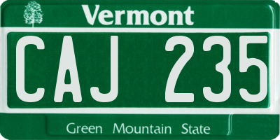 VT license plate CAJ235