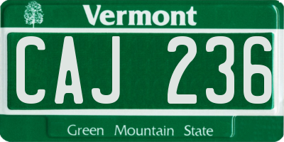VT license plate CAJ236
