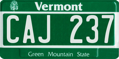 VT license plate CAJ237