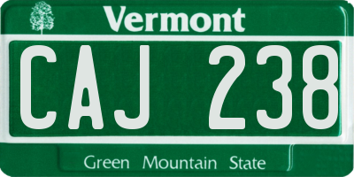 VT license plate CAJ238