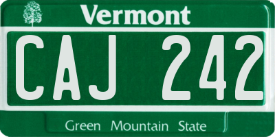 VT license plate CAJ242
