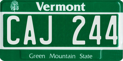 VT license plate CAJ244