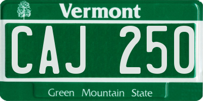 VT license plate CAJ250