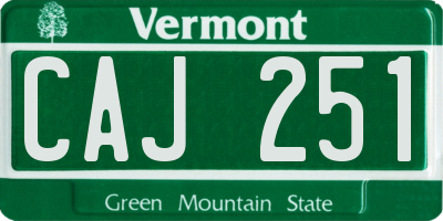 VT license plate CAJ251